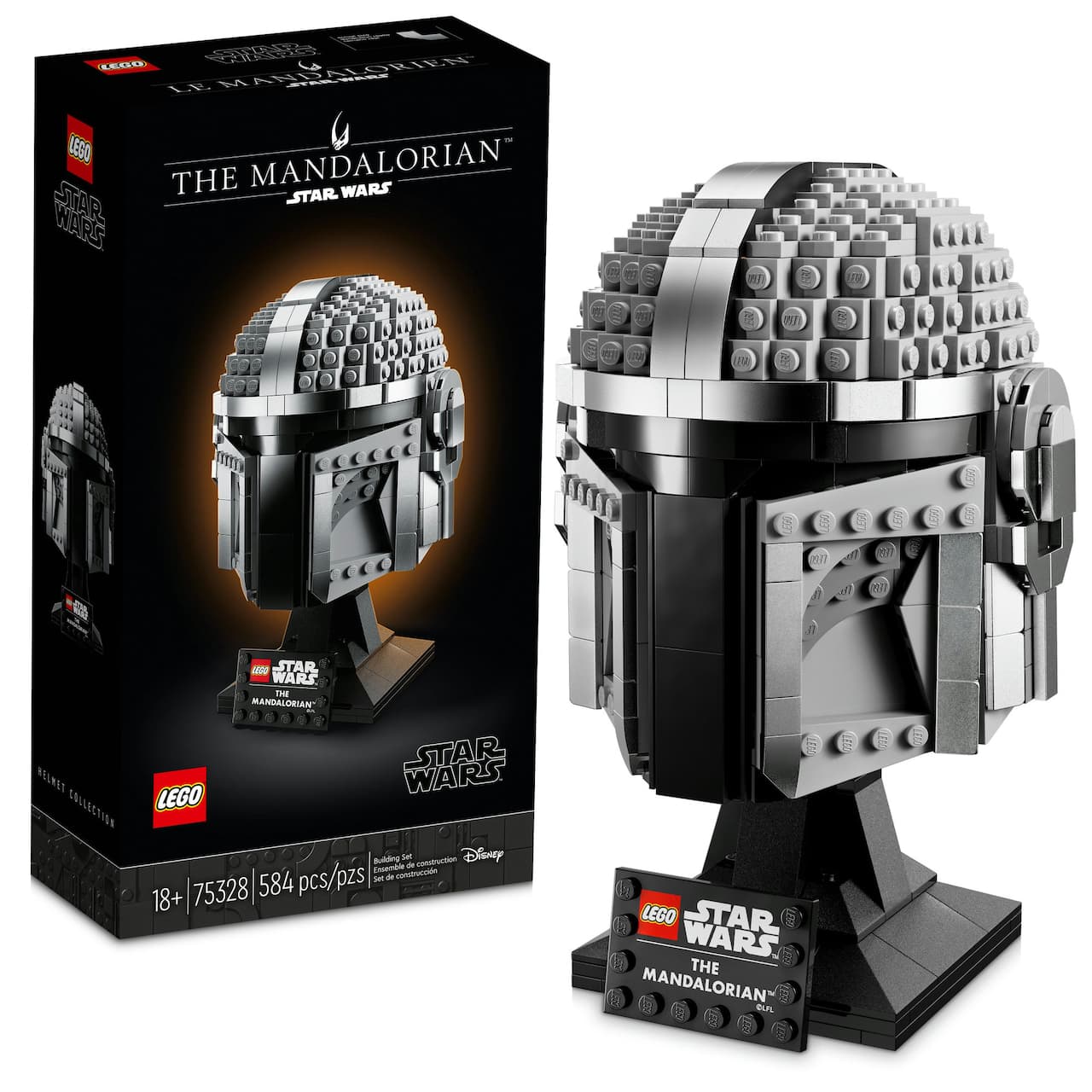 LEGO® Star Wars™ The Mandalorian™ Helmet 75328 Building Kit (584 Pieces)